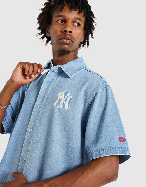 เสื้อแขนสั้นผู้ชาย Woven Denim NY Yankees