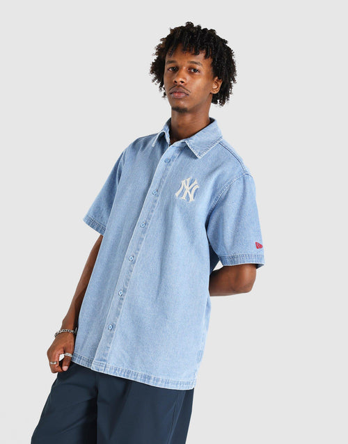 เสื้อแขนสั้นผู้ชาย Woven Denim NY Yankees
