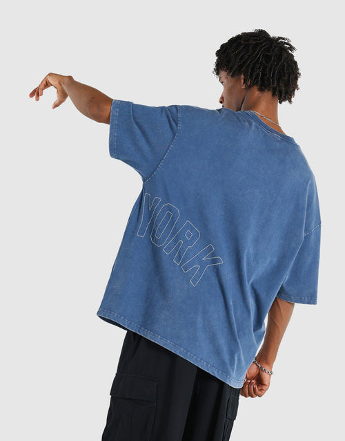 เสื้อยืดผู้ชาย Oversized Washed Effect NY Yankees