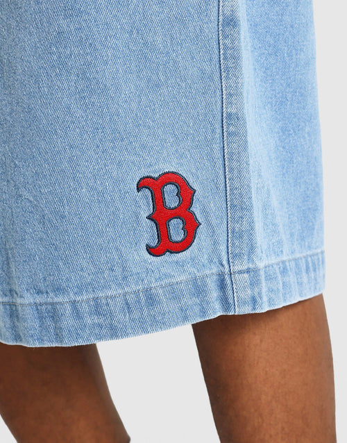 กางเกงขาสั้นผู้ชาย Knit Washed Denim Boston Red Sox