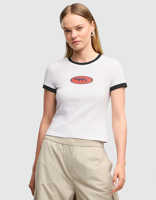 เสื้อยืดผู้หญิง Future Archive Slim Graphic Ringer