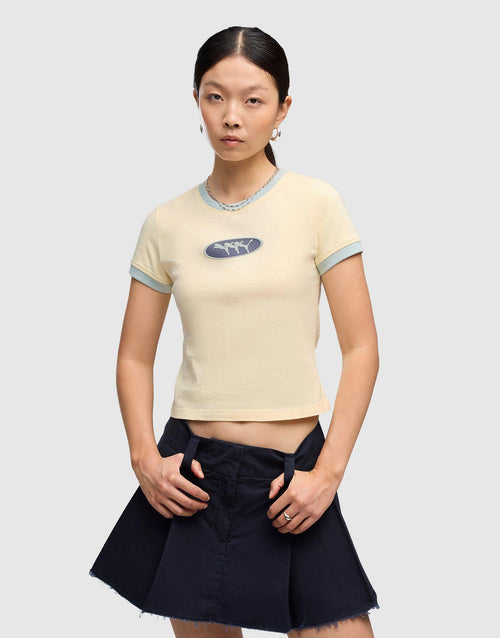 เสื้อยืดผู้หญิง Future Archive Slim Graphic Ringer