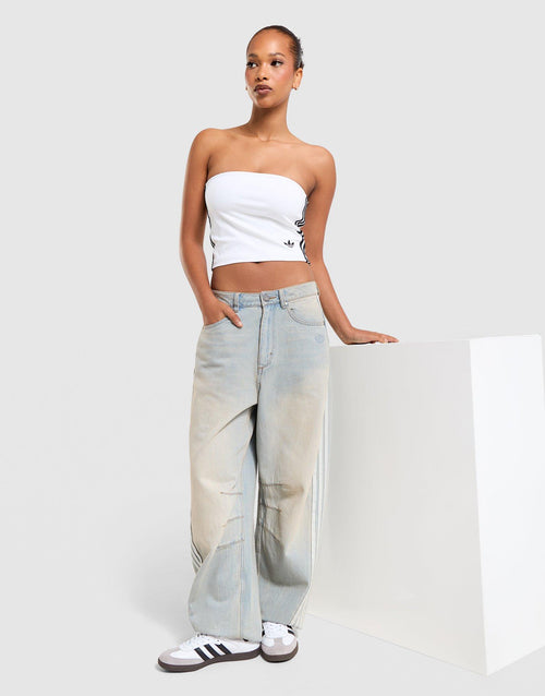 กางเกงขายาวผู้หญิง Adilenium Season 3 Banana Fitted Washed Denim