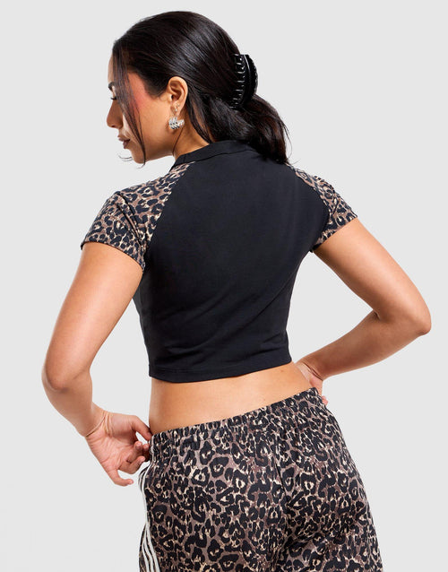 เสื้อยืดผู้หญิง Leopard Raglan Slim