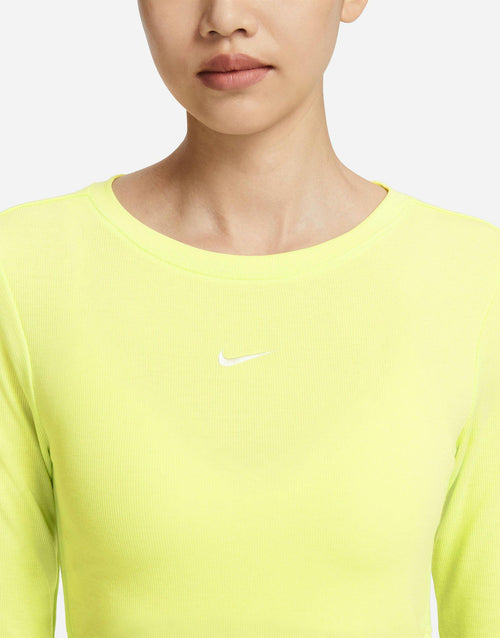 เสื้อแขนยาวผู้หญิง Sportswear Ribbed Mod Crop