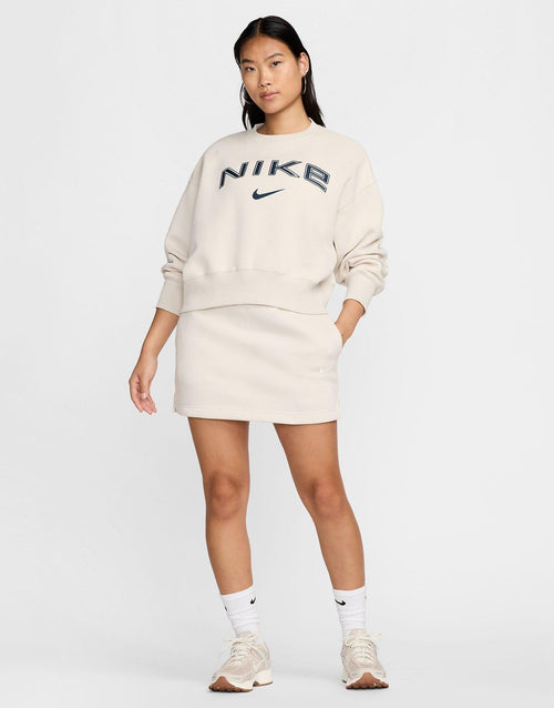 เสื้อแขนยาวผู้หญิง Phoenix Fleece Over-Oversized Crew-Neck Logo