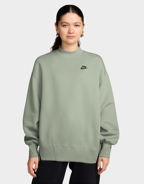 เสื้อแขนยาวผู้หญิง Oversized Crew-Neck Tech Fleece