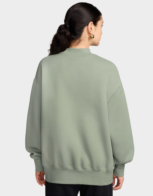 เสื้อแขนยาวผู้หญิง Oversized Crew-Neck Tech Fleece