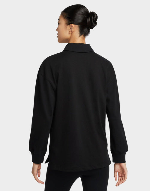 เสื้อแขนยาวผู้หญิง Oversized Long-Sleeve Polo