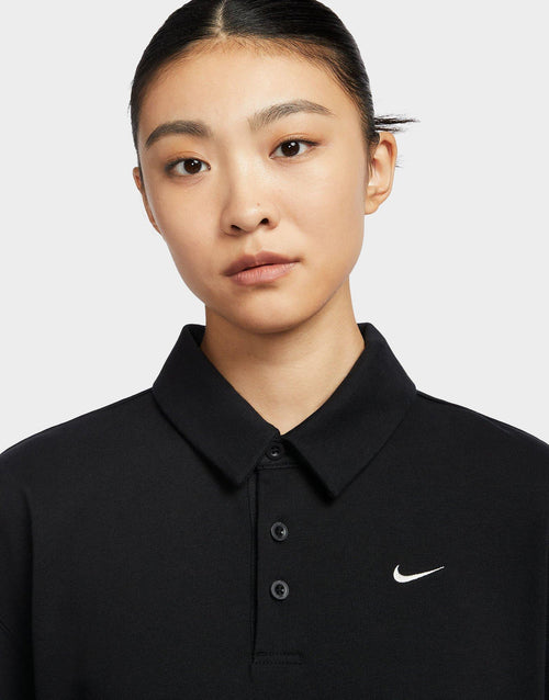 เสื้อแขนยาวผู้หญิง Oversized Long-Sleeve Polo