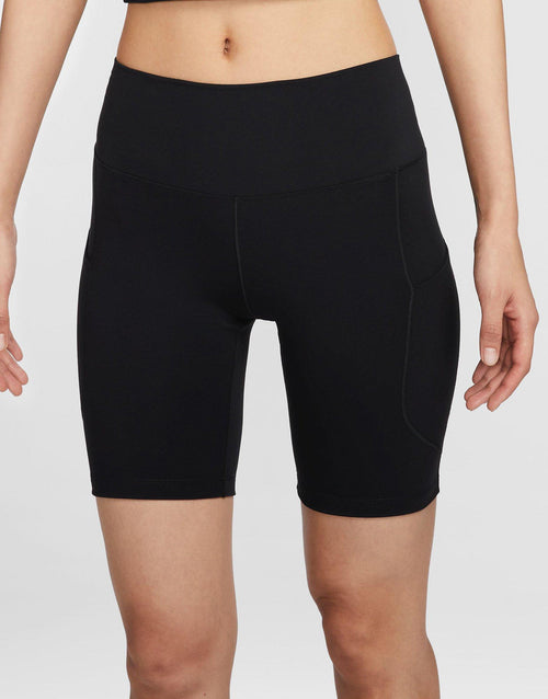 กางเกงเลกกิ้งผู้หญิง High-Waisted 8" Biker with Pockets