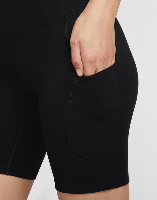 กางเกงเลกกิ้งผู้หญิง High-Waisted 8" Biker with Pockets