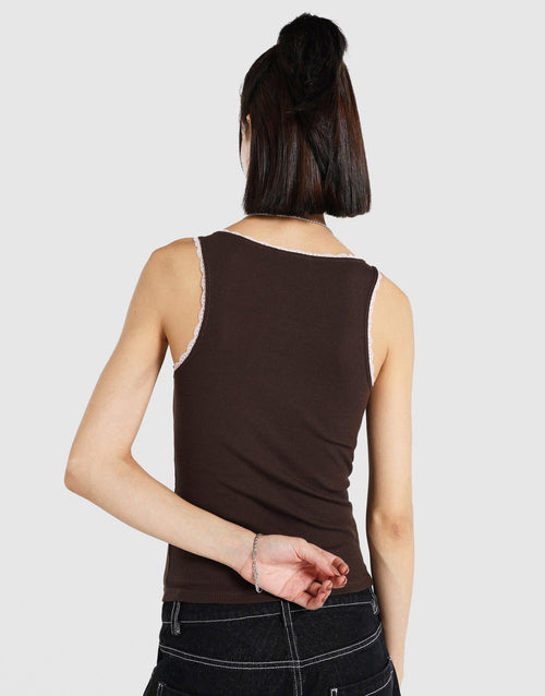 เสื้อกล้ามผู้หญิง Old Gothic Lace Trim
