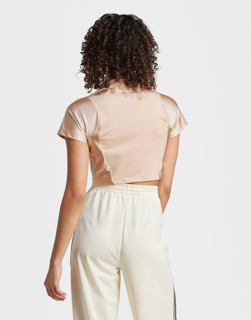 เสื้อแขนสั้นผู้หญิง Zip-Up Crop