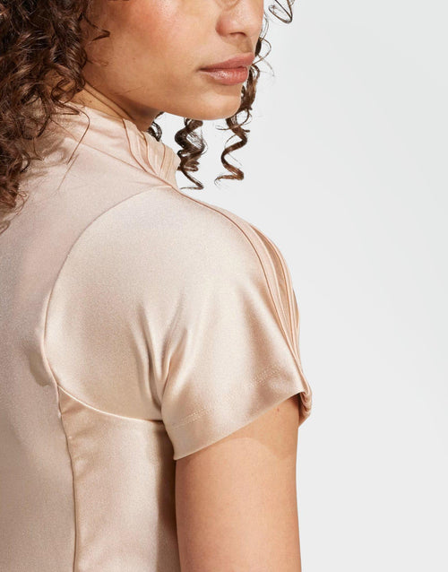 เสื้อแขนสั้นผู้หญิง Zip-Up Crop