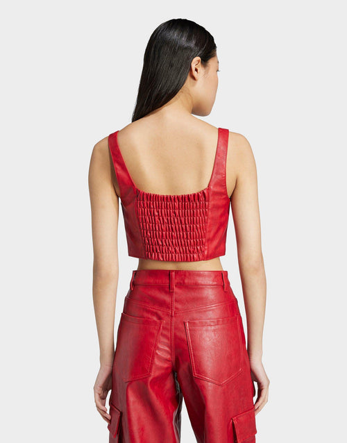 เสื้อแขนกุดผู้หญิง Adilenium Season 3 Vintage Faux Leather