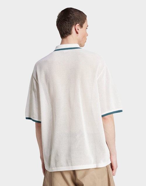 เสื้อแขนสั้นผู้ชาย Button Down Knitted