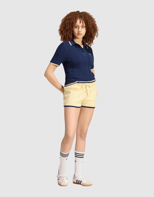 เสื้อโปโลแขนสั้นผู้หญิง Cable Knit Cali