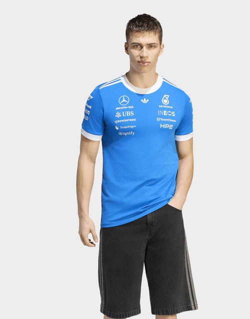 เสื้อแขนสั้นผู้ชาย Mercedes-AMG Petronas F1 Team Blue Driver Jersey