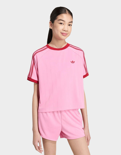 เสื้อยืดเด็กโต Loose Short Pinstripe