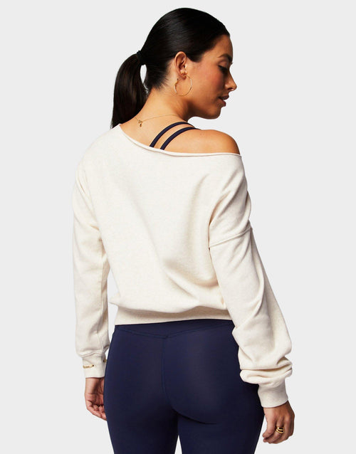เสื้อแขนยาวผู้หญิง Year Round Terry Off Shoulder