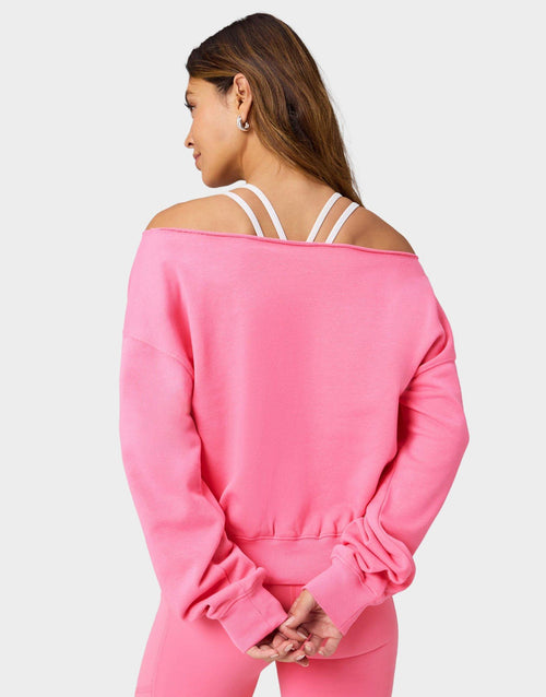 เสื้อแขนยาวผู้หญิง Year Round Terry Off Shoulder