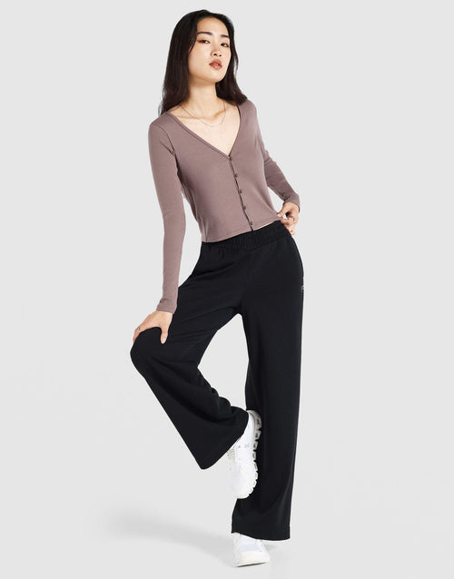 เสื้อแขนยาวผู้หญิง Modal Rib Cardigan