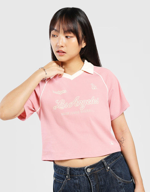 เสื้อโปโลแขนสั้นผู้หญิง V-Neck Crop LA Dodgers