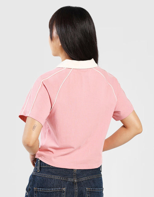 เสื้อโปโลแขนสั้นผู้หญิง V-Neck Crop LA Dodgers