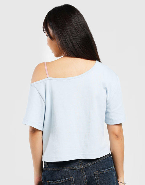 เสื้อแขนสั้นผู้หญิง One-Shoulder Baby NY Yankees