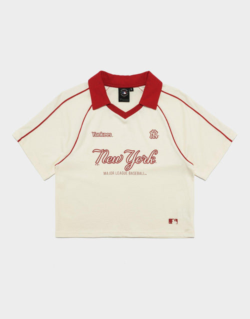 เสื้อโปโลแขนสั้นผู้หญิง V-Neck Crop NY Yankees