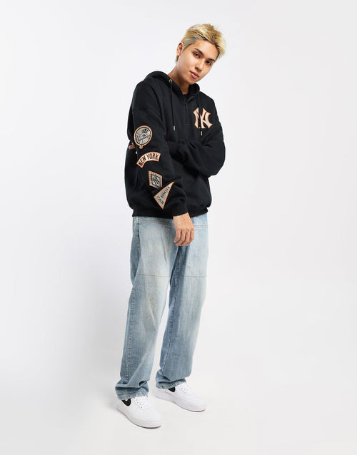 เสื้อฮู้ดดี้ผู้ชาย NY Yankees Patch 1/4 Zip