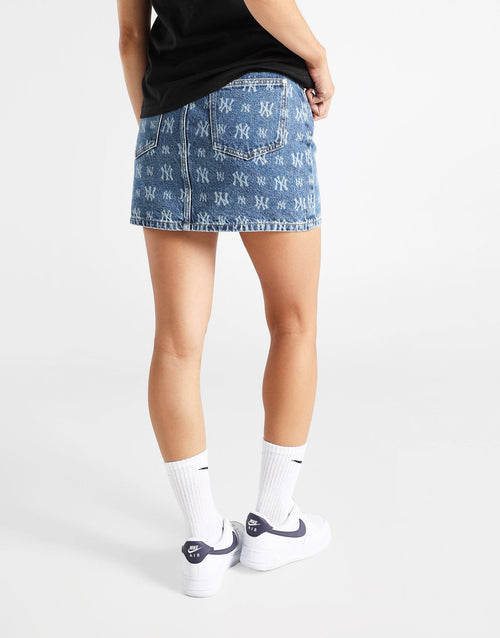 กระโปรงผู้หญิง Monogram Denim Mini NY Yankees
