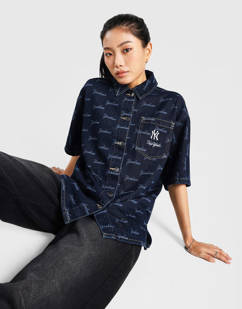 เสื้อแขนสั้นผู้หญิง Monogram Denim NY Yankees