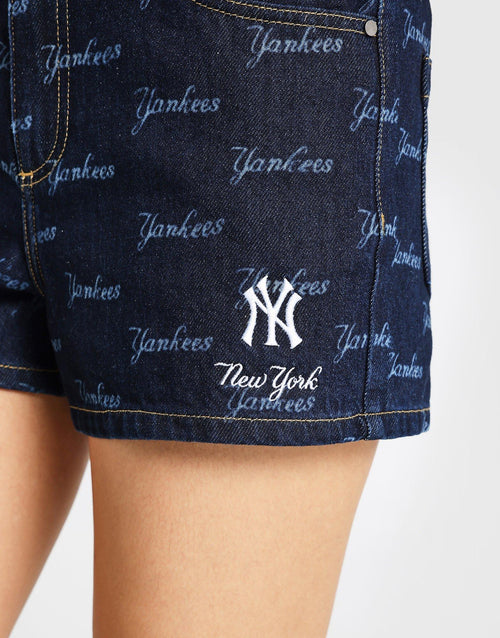 กางเกงขาสั้นผู้หญิง Monogram Denim NY Yankees