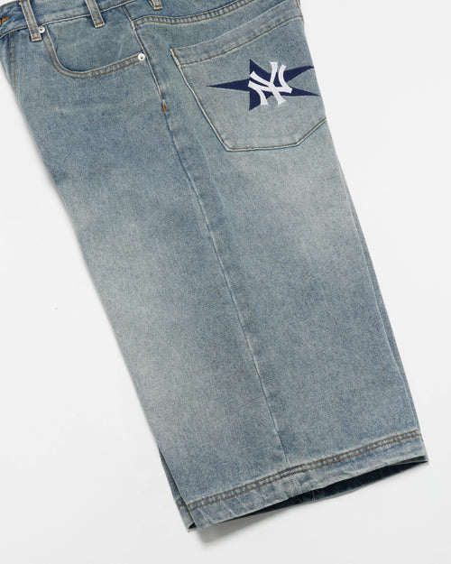 กางเกงขาสั้นผู้ชาย Denim NY Yankees