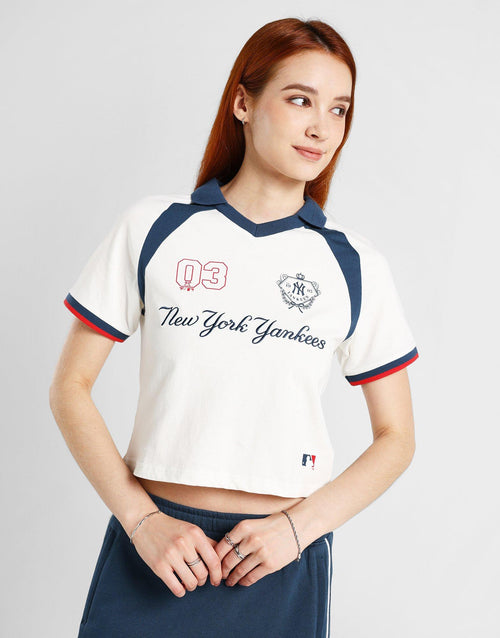 เสื้อแขนสั้นผู้หญิง Panel Crop Polo