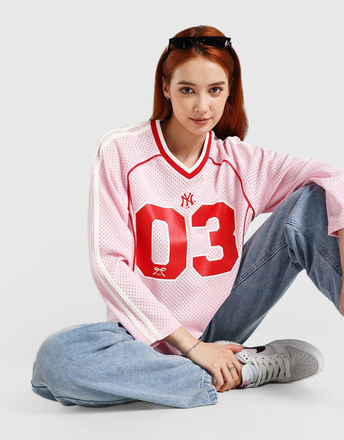 เสื้อแขนยาวผู้หญิง Pipe Mesh NY Yankees