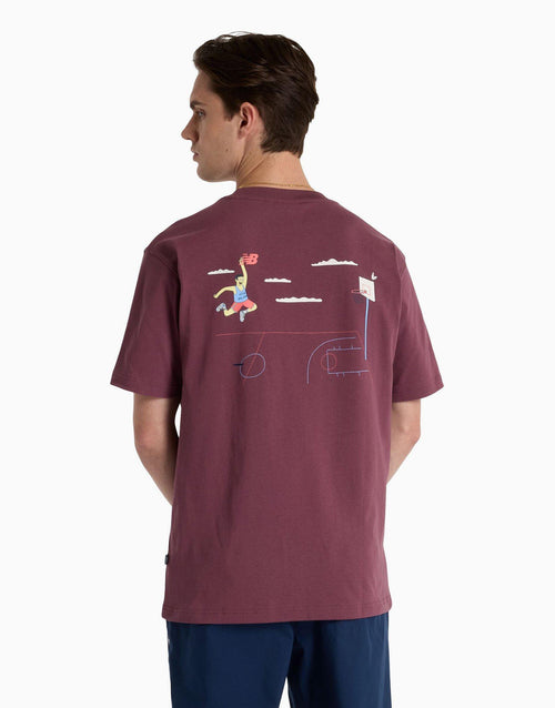 เสื้อยืดผู้ชาย Athlethic Relaxed Hoops Cartoon