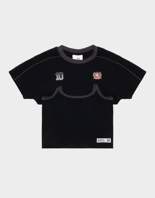 ชุดเซ็ตเสื้อแขนสั้นผู้หญิง Piping Top