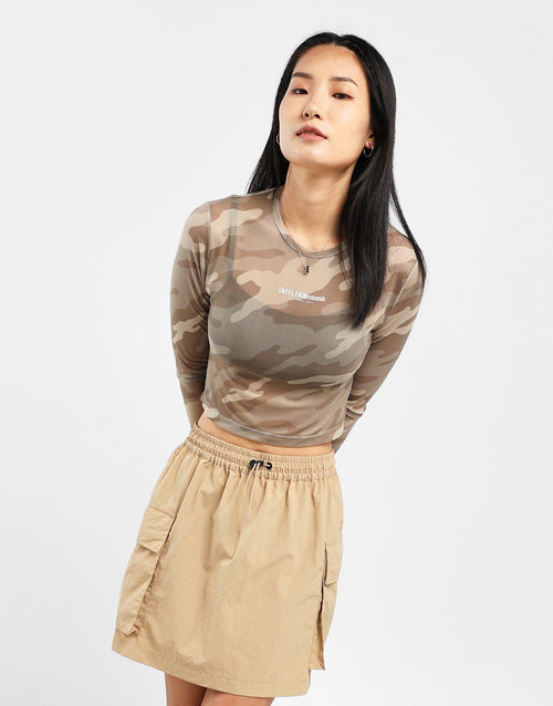 เสื้อแขนยาวผู้หญิง Mesh Camo