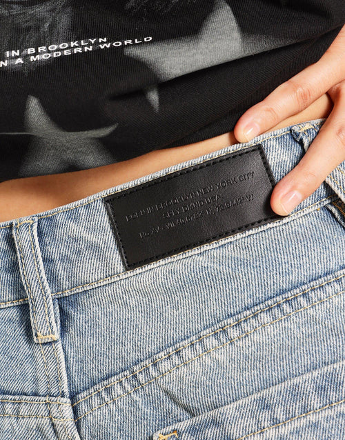 กางเกงขาสั้นผู้หญิง Division Jort Denim