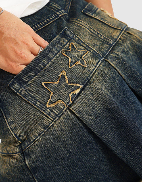กระโปรงผู้หญิง Star Pleat Denim