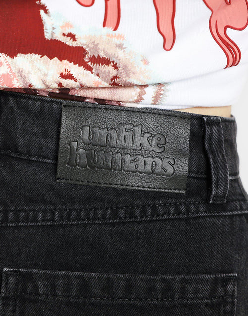 กางเกงขาสั้นผู้หญิง Mom Denim