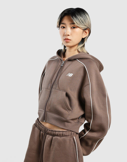เสื้อฮู้ดดี้ผู้หญิง Piping Full-Zip