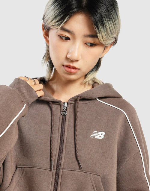 เสื้อฮู้ดดี้ผู้หญิง Piping Full-Zip