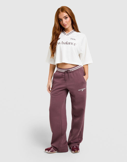 เสื้อแขนสั้นผู้หญิง Crop Rib Sport Jersey