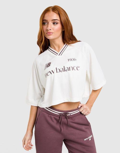 เสื้อแขนสั้นผู้หญิง Crop Rib Sport Jersey