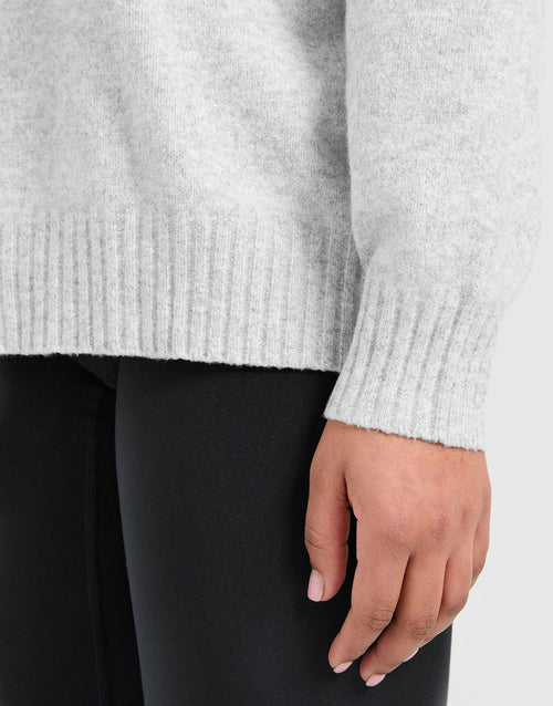 เสื้อแขนยาวผู้หญิง Varsity Oversized Knitted