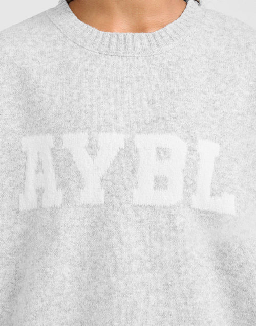 เสื้อแขนยาวผู้หญิง Varsity Oversized Knitted